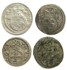 [R2955] Lot 4x Gröschl 3 X Opole 1 X Breslau, Allemagne, Leopold I. (1657-1705)