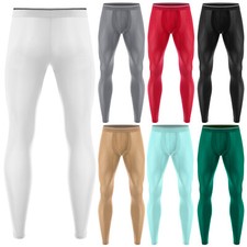 Men's Sheer Tights with Bulge Pouch Mid Waist Elastic Yoga Pants for Gym Cycling