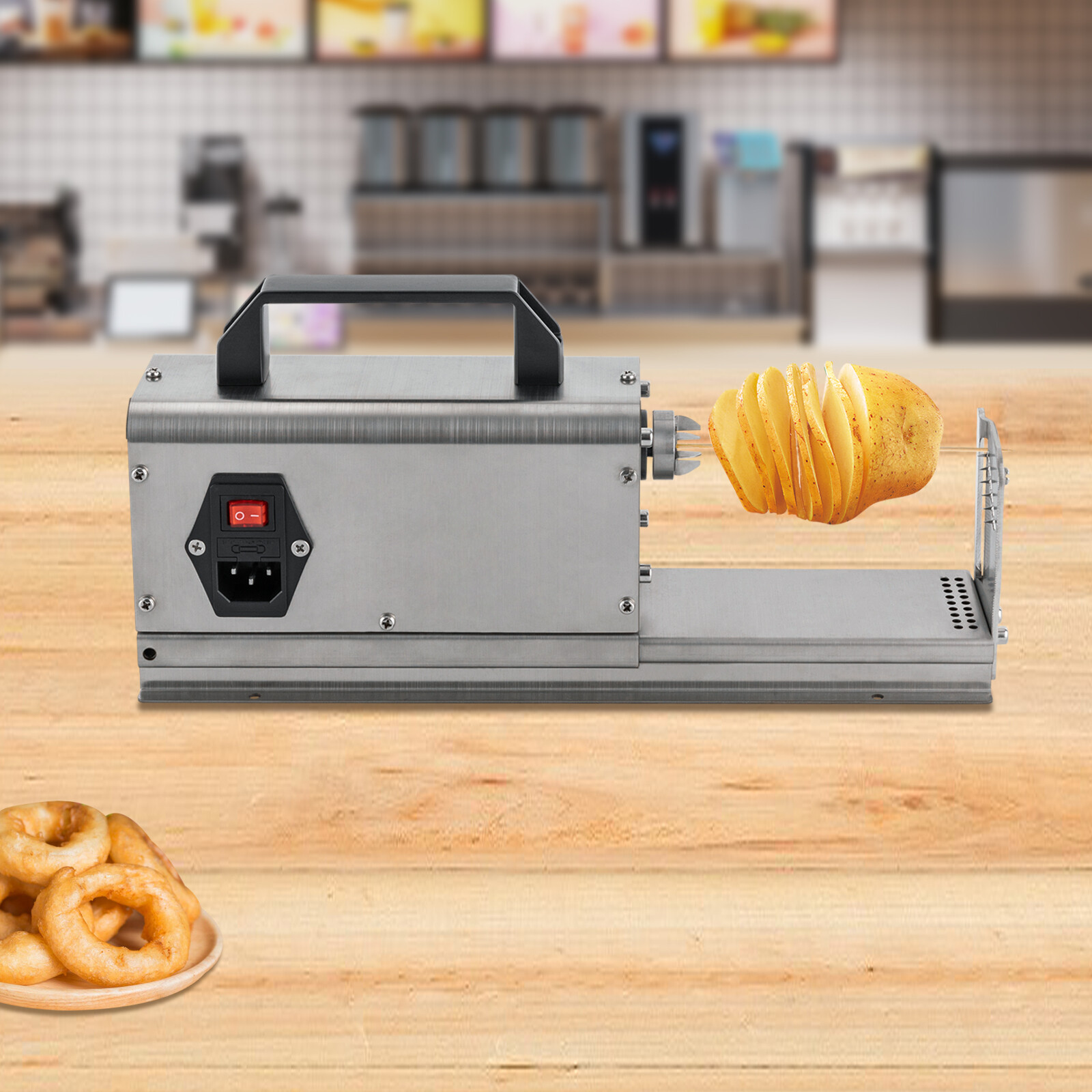 40W Electric Potato Cutter Twister Tomato Slicer Spiral Machine Stainless Steel