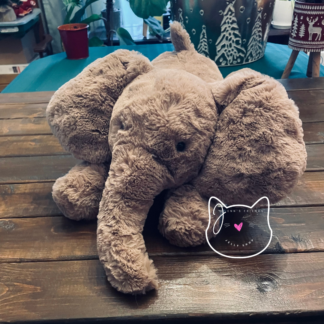 Jellycat SMUDGE ELEPHANT LARGE BIG RARE New BNWT Soft Plush