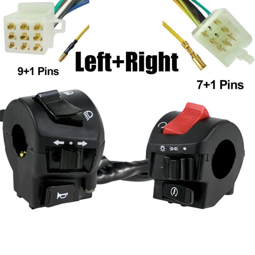 7/8" Motorcycle Handle Bar Left Right Switches Horn Turn Signal Headlight Switch - Foto 4 di 14