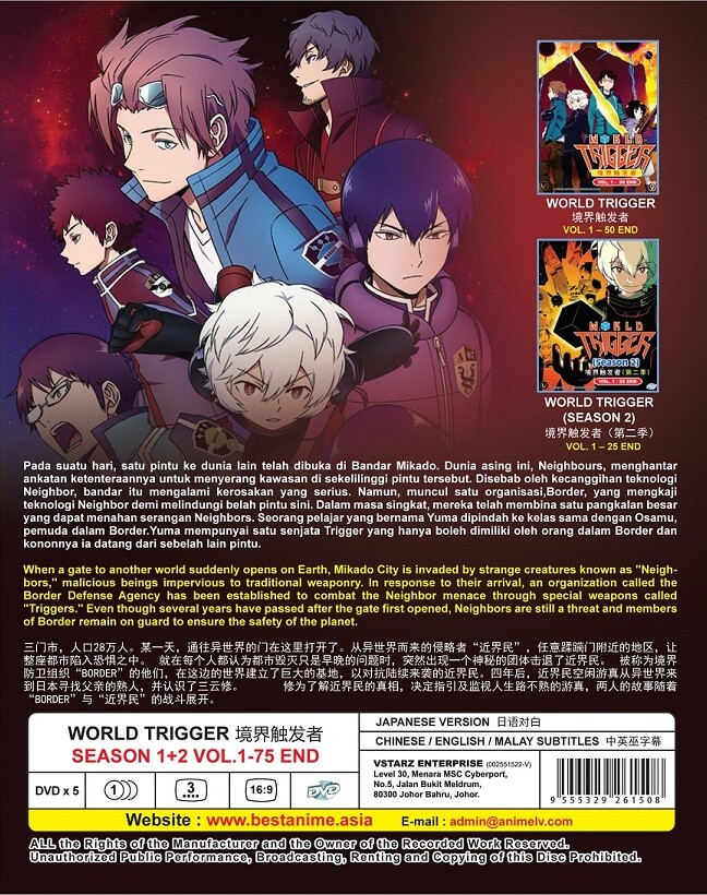 DVD Anime World Trigger Complete Series Season 1+2 (1-75 End
