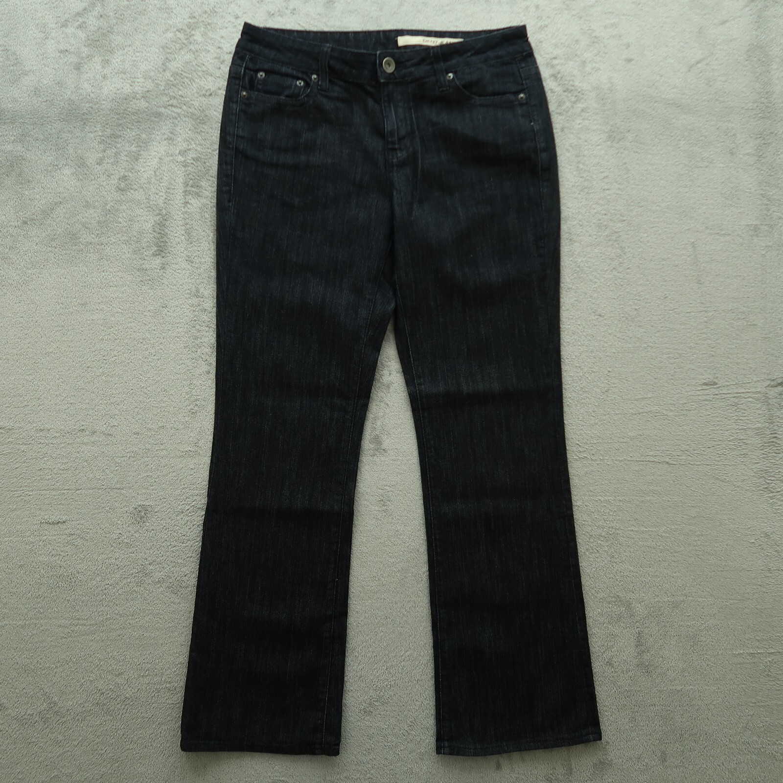 DKNY Jeans Women's 10 Dark Blue Mid-Rise Bootcut Cotton Blend Denim Pants 33x33