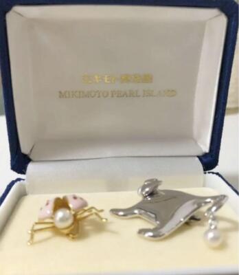MIKIMOTO PEARL ISLAND pin brooch cat storage box case mzmr | eBay