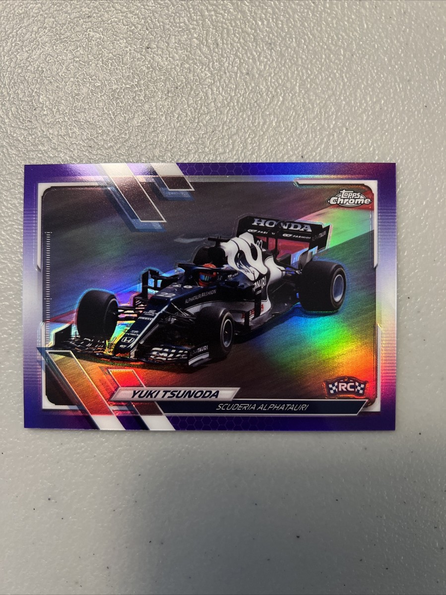 2021 Topps Chrome Formula 1 Purple Refractor #109 Yuki Tsunoda