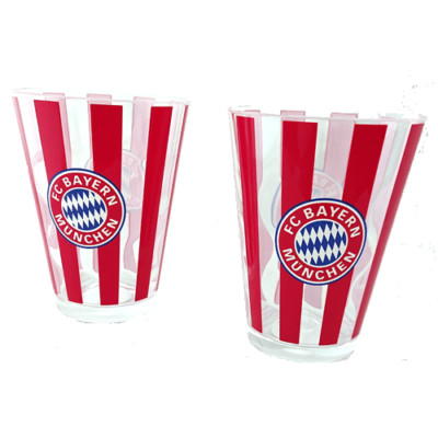 FCB FC Bayern München Trinkbecher ''Streifen'' 2er Set