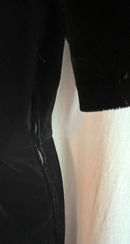 Vintage Laura Ashley Black Dress sz 8 Velvet Sweetheart Neck Long Goth Romantic - Picture 4 of 8