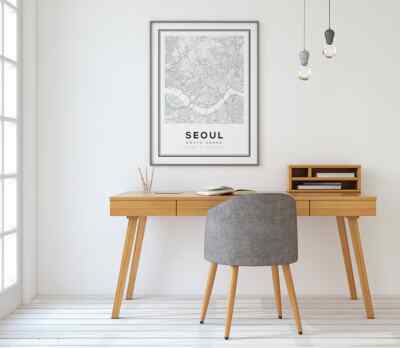 Seoul Korea Maps poster Choose your Size