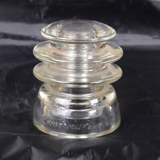 Vintage Threaded Glass Insulator (Armstrong's T.W. 32 49) Made in USA