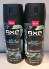 Axe Fine Fragrance Collection Deodorant Men Body Spray Aqua Bergamot 4oz -2 Pack