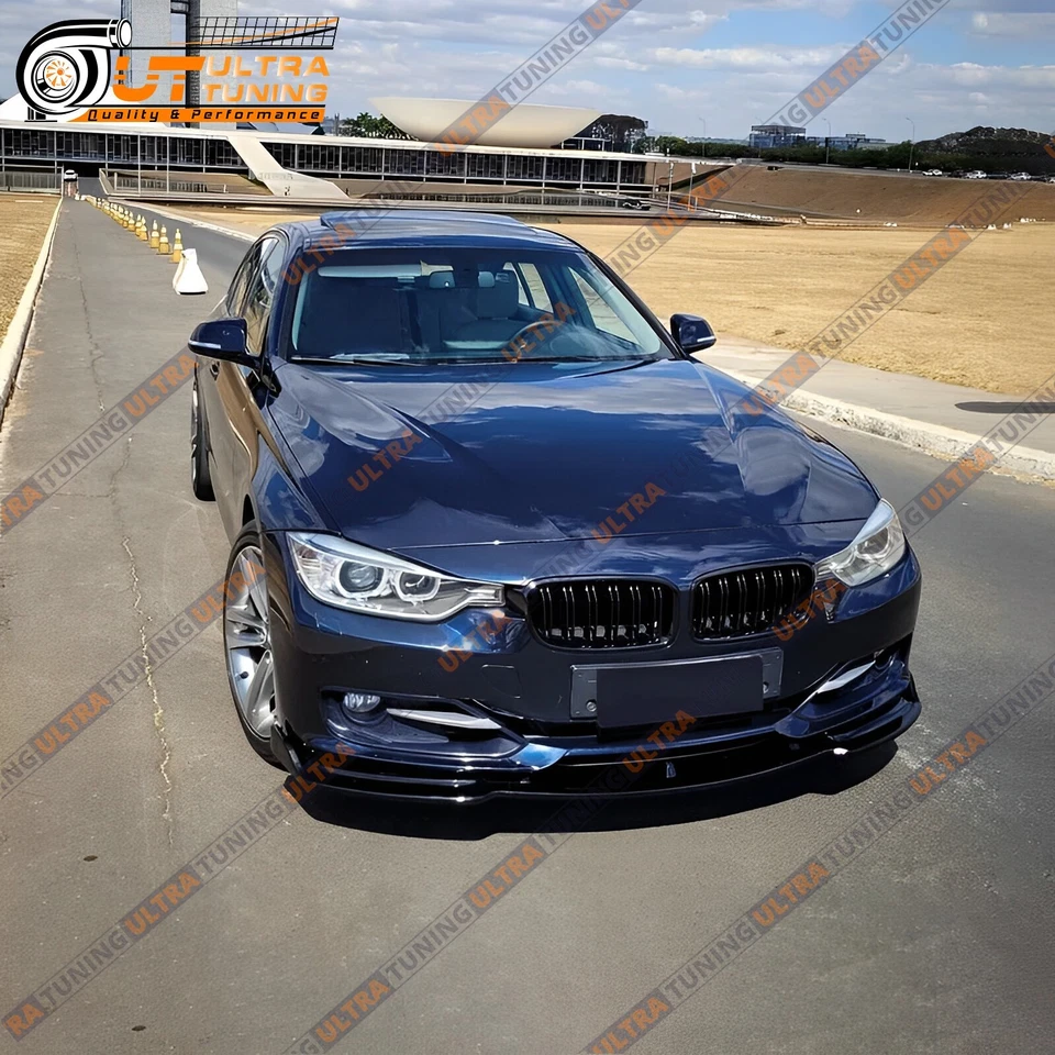 For 2016-2018 BMW F30 320i 328i Base Front Bumper Lip Spoiler-Gloss Black - Image 2 of 4