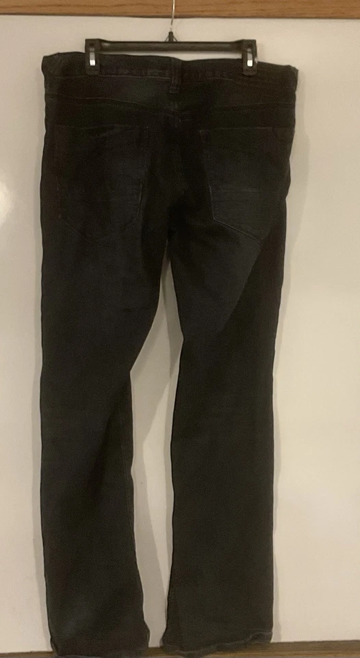 Pantalones de mezclilla Fox para hombre 34 X 32 negros revólver botón mosca pierna recta informales Foto 2 de 4
