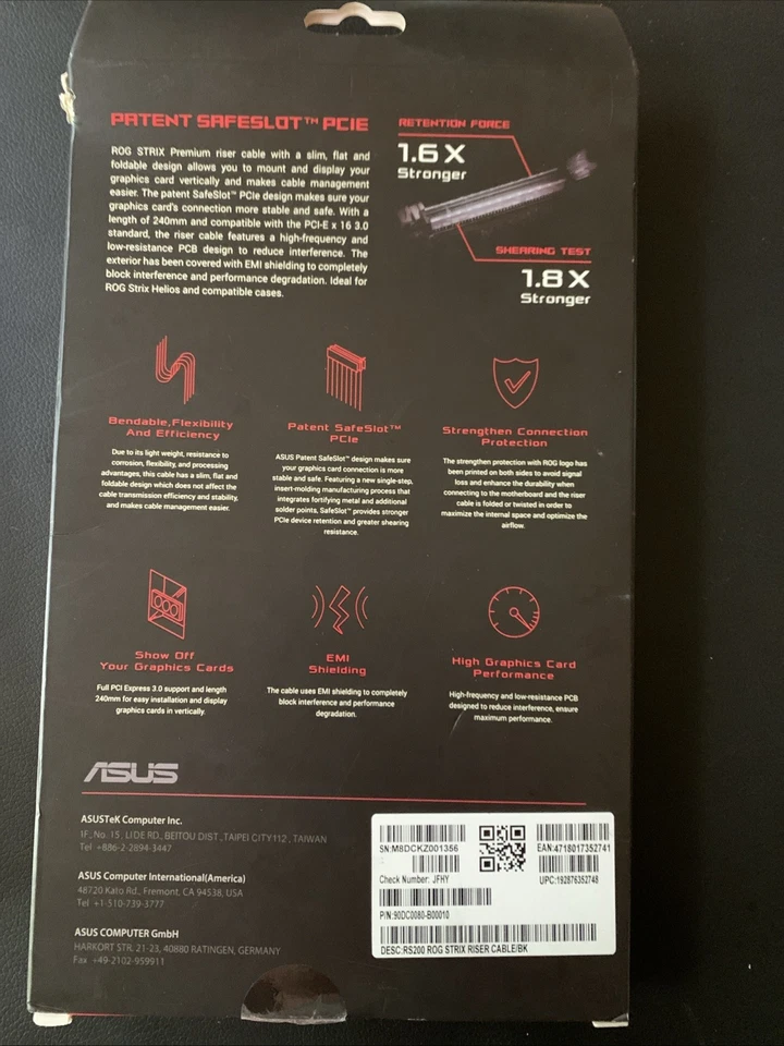 ASUS ROG Strix Riser Cable PCI-E 3.0 x16 High Speed - Image 2 of 4
