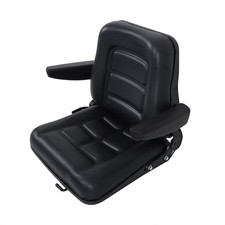 Universal Forklift Seat - Black Tractor Seat with Armrests Switch Adjustable