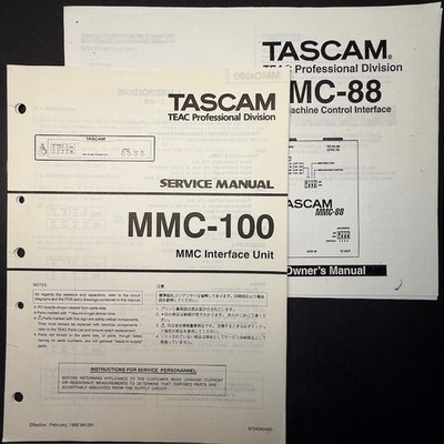 VINTAGE TASCAM MMC-100 MMC INTERFACE UNIT SERVICE MANUAL W/ OWNER'S MANUAL COPY