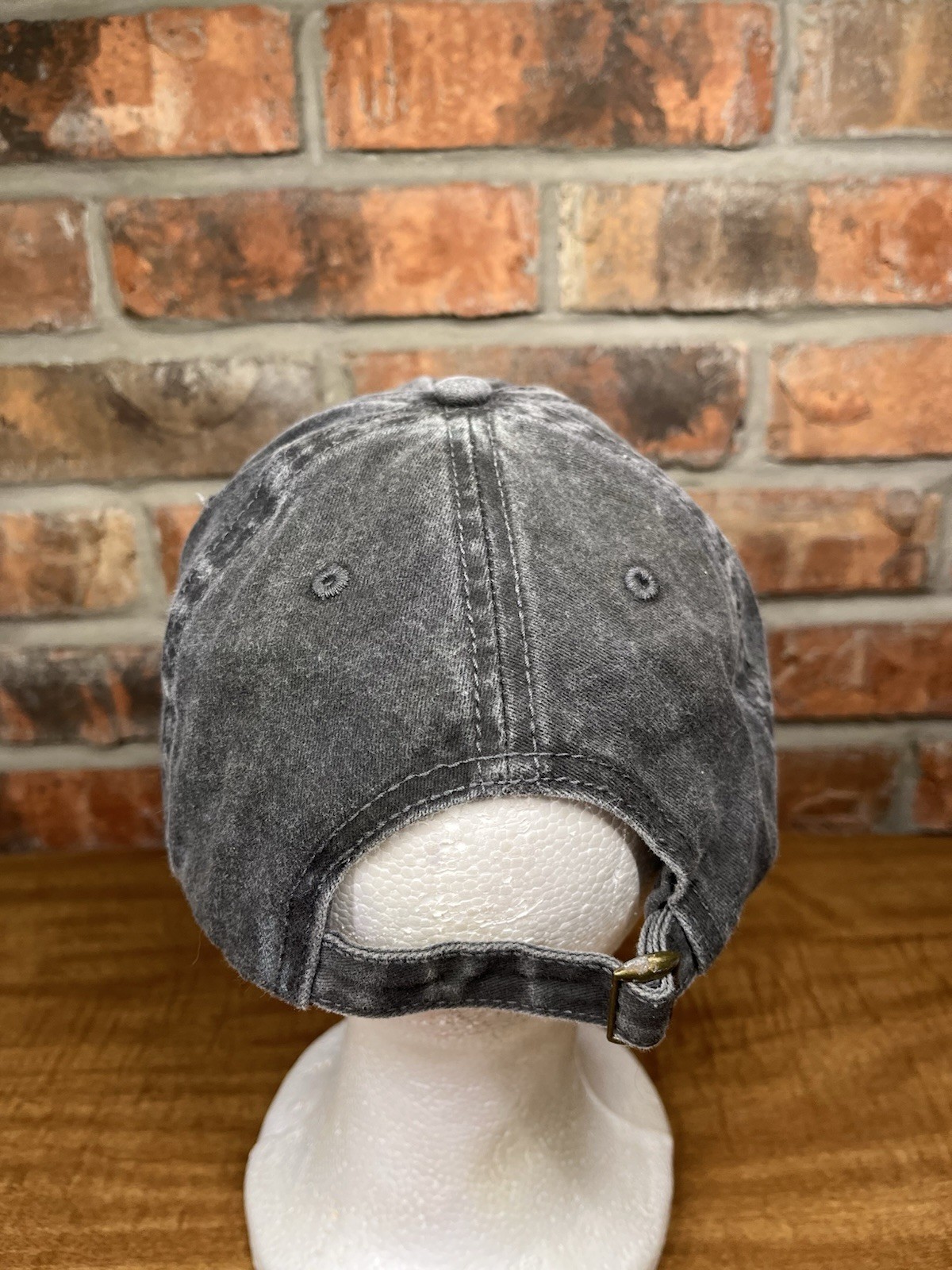 Plain Blank Solid Faded Black Medium Strapback Bu… - image 3