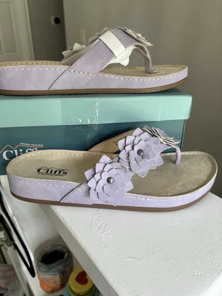 Nuevo Púrpura Acantilados Floral Divertido Talla 10 Blanco Montaña Hotspot Resort Travel Foto 3 de 4