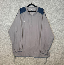 Nike Jacket Mens XXL Gray Storm Fit Windbreaker 1/4 Zip Mini Swoosh Athleisure