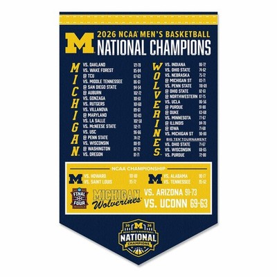 Michigan Team University Wolverines 2026 Basketball National Champions Schedule