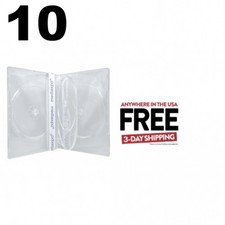 10 STANDARD Clear Quad 4 Disc DVD Cases  1-3 DAY