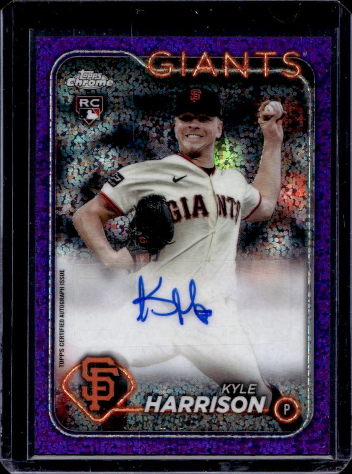 2024 Topps Chrome Update Kyle Harrison Auto RC Purple Speckle Refractor #/299