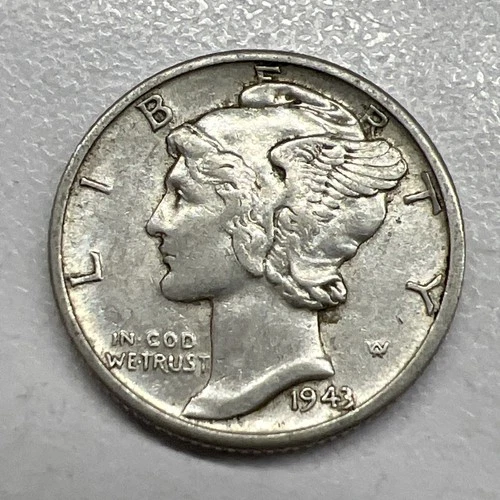 1943-D Unc MERCURY SILVER DIME Actual Coin Check My Store Out FREE SHIPPING