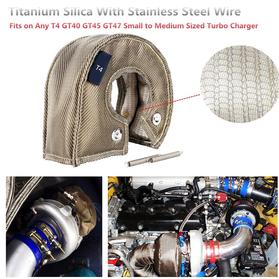 T4 Titanio Sílice Acero Inoxidable Alambre Turbo Manta Escudo Barrera Turbocompresor Foto 3 de 4