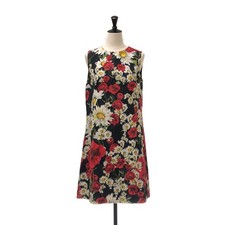 Authentic D&G Dolce & Gabbana Flower Print Silk Lined Mini Dress Italy Size 40