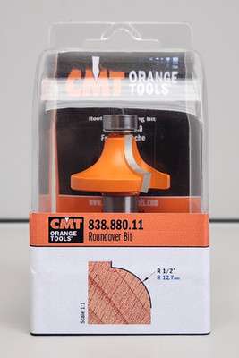 CMT Orange Tools 838.880.11 Roundover Router Bit, 1/2'' Shank, R 1/2'', 1-1/2'' Dia