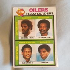 Topps 1978 Oilers Team Leaders #301 Checklist Houston NFL Football Card