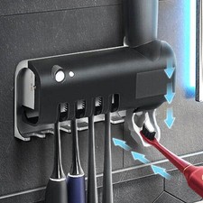 UV Toothbrush Sanitizer Bathroom Toothbrush Holder Wall Mounted Organizer