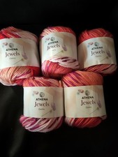 New 5 x 100g Balls of Athena Jewels Gems Rubellite Wool Knitting Yarn