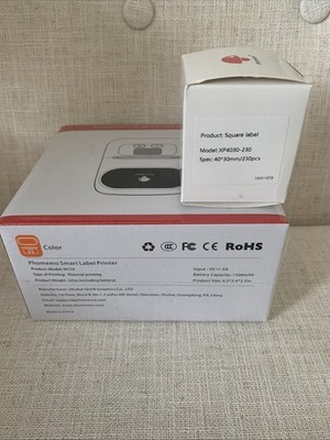 Phomemo Smart Label Printer Model: M110 Orange + 1 Pack Square Label 230pcs 