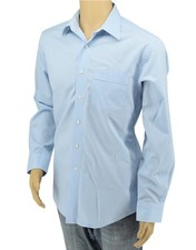 Tommy Bahama Men's 15.5-34/35 Blue White Gingham Micro Check Cotton Dress Shirt