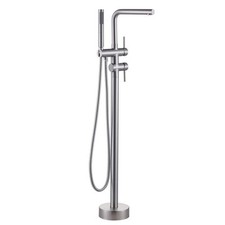 2-Handle Freestanding Tub Faucet with Handshower and Longer Spout