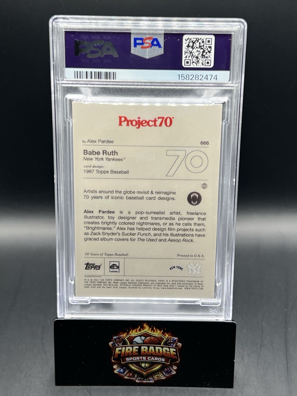 BABE RUTH 2021 TOPPS PROJECT70 #666  PSA 9 view 2