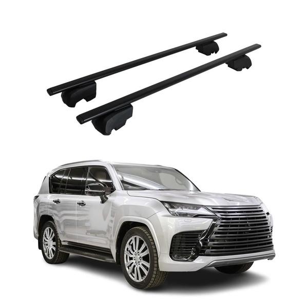 DachträGer GrundträGer FüR Lexus LX 2021-2026 75Kg Stahl Schwarz 2 Tlg-image