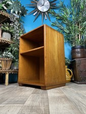 Vintage Drake Warters Blonde Oak Bedside Table Mid Century Utility Military Side