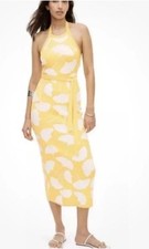Diane von Furstenberg x Target Yellow Ginkgo Halter Knit Midi Dress XL Coastal