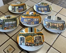 PHILIPPE DESHOULIERES BOUTIQUES PROVENCALES SET OF 6 APPETIZER PLATES 6" NWOT