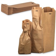 Kraft Wine Bags 3.75"X2.25"X11.5"- Disposable Paper Gift Pack of