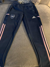 adidas Arsenal kids Track Pants Black/Pink S 30in Drawstring Pockets