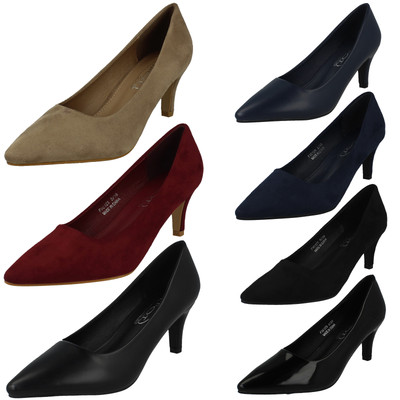 Damen-Pumps Spot On Arbeit Büro Party spitz zulaufend Absatz *F9R0129*