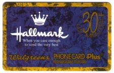 30m Hallmark Logo 'When you care enough...' Walgreens Promo SEALED Phone Card