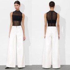 Alice + Olivia Women's White Trish Vegan Croc Pant Size 8 EUC