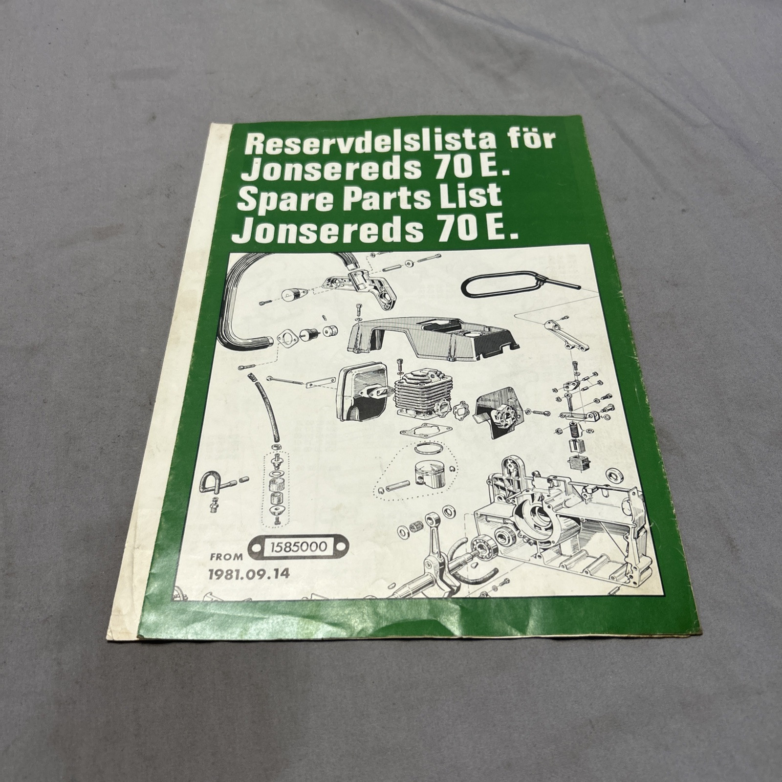 JONSERED 70E CHAINSAW ILLUSTRATED SPARE PARTS LIST | eBay