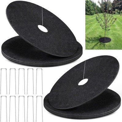 SYWHXY 8 Pack Non-Woven Tree Mulch Ring, 16.5 Inch Degradabl Tree Protector M...