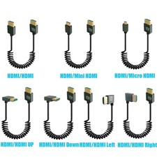 8K 2.1 High Speed 90 Angled MINI Micro HDMI Coiled Cable for Camera PC HDTV