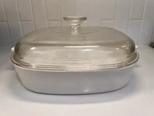 Vintage Corning Ware Just White Casserole Cookware with Lid 10 In