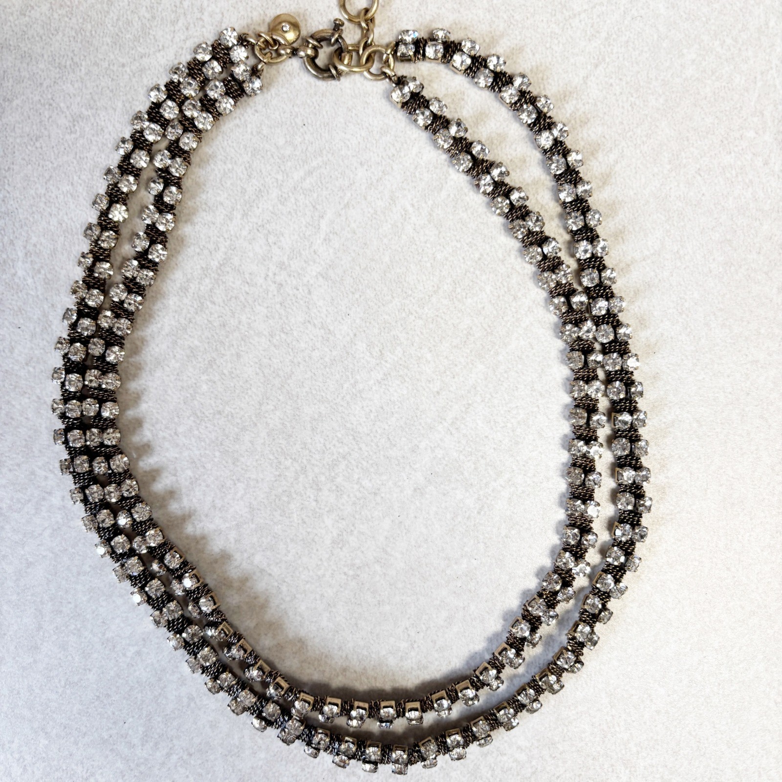 J.Crew Double Strand Crystal Statement Necklace A… - image 3